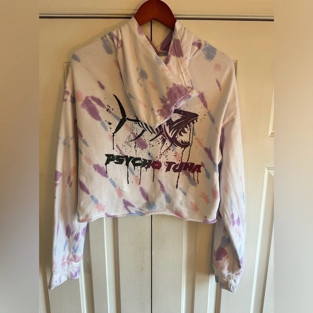 Psycho Tuna Tie Dye Cropped Hoodie sweatshirt. Size M - Picture 1 of 7